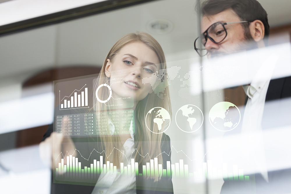 Girl checking data